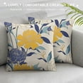 thumbnail image 3 of Shiartex Flowers Outdoor Pillow Covers, Teal Grey Mustard Yellow Floral Decorative Throw Pillows Cover,Spring Summer Navy blue Leaf Square Pillowcase Decor Gifts for Home Patio Couch Sofa 24x24in, 3 of 5