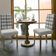 thumbnail image 3 of Chair Covers Sage Green Buffalo Plaid Dining Chair Slipcovers Black Check Stripe Stretch Removable Chair Seat Protector Party Decoration Set of 1, 3 of 6