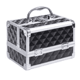 thumbnail image 1 of Pro Aluminum Makeup Train Case Jewelry Storage Box Cosmetic Organizer Black, 1 of 10