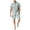 Gray, variant on Men Summer Casual Loose Sets Solid Color Stand up Collar Short Sleeve Pocket Button Down Shirt Shorts 2 Piece Outfits Tracksuit White