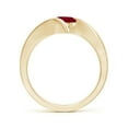 thumbnail image 2 of ANGARA Natural Bar-Set Solitaire Round 1 ct Ruby Bypass Ring in 14K Yellow Gold for Women (Size-6mm) | July Birthstone, Birthday, Anniversary, Jewelry Gift for Women | Natural Ruby Ring, 2 of 9