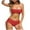 Watermelon Red Bikini Sets Clearance, variant on OSFVNOXV Halter Bikini Sets for Women Two Piece High Waisted Swimwear 1/2 Soft Cups Balconette Bra Tie Back Bikini Top and Bathing Suit Bottom