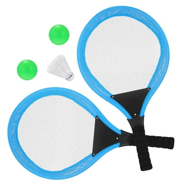 MEIBUTYUP Elastic Mesh Badminton Racket Set with , Sky , Perfect for Park, Backyard, Outdoor Fun
