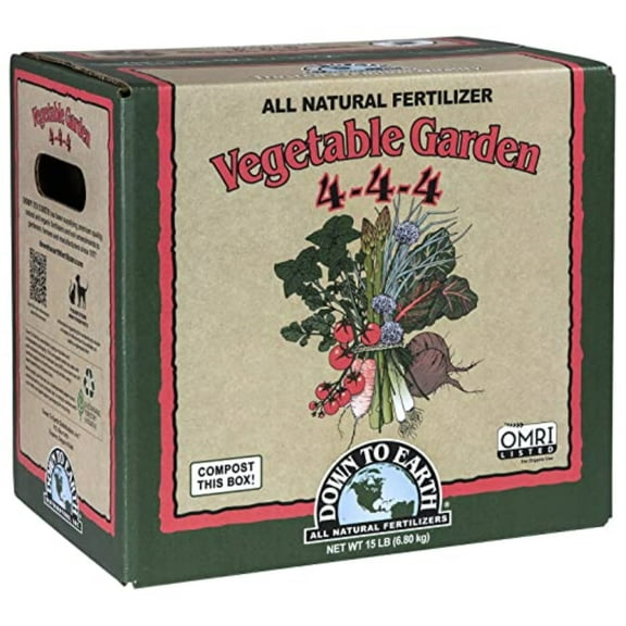 Down To Earth All Natural Fertilizers Vegetable Garden 4-4-4, 15 lb Box