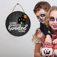 thumbnail image 2 of Eveokoki 11" Home Sweet Haunted Home Halloween Decoration Halloween Sign for Front Door Wood Welcome Sign Hanging Halloween Wreaths for Home Bedroom Wall Decor Party Decoration Outdoor Indoor, 2 of 5