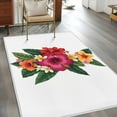 thumbnail image 3 of Area Rugs for Living Room 4x6 Ft, Pink Red Yellow Hibiscus Non Slip Area Rugs for Kitchen Bedroom Entryway, Farmhouse Tropical Floral Washable Carpet Runner Rug Floor Mats for Bedroom Home Decor, 3 of 9