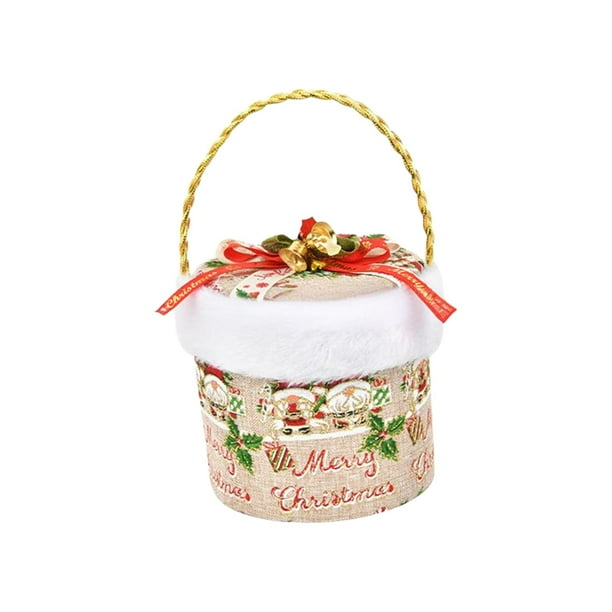 Bolsa de regalo navideña, bolsa para dulces, envoltorio de regalos, detalle decorativo para fiestas con asa Balde