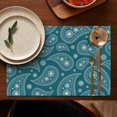 thumbnail image 5 of Colorful Bohemian Paisley Placemats Set of 4, Flax Heat Resistant Wrinkle Free Linen Table Mats with Vintage Floral Pattern and Artistic Chic Ethnic Decorative Design, 5 of 6
