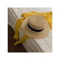 thumbnail image 1 of Women's Summer Flat Top Straw Hat, Perfect For Beach, Travel, Photoshoot And Sun Protection, 1 of 1