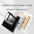 thumbnail image 2 of 86x86mm Tempered Glass Switch Socket EU Wall Sockets Push Button High Quality Wall Switch 1-4 Gang Auto Reset Switch, 2 of 5