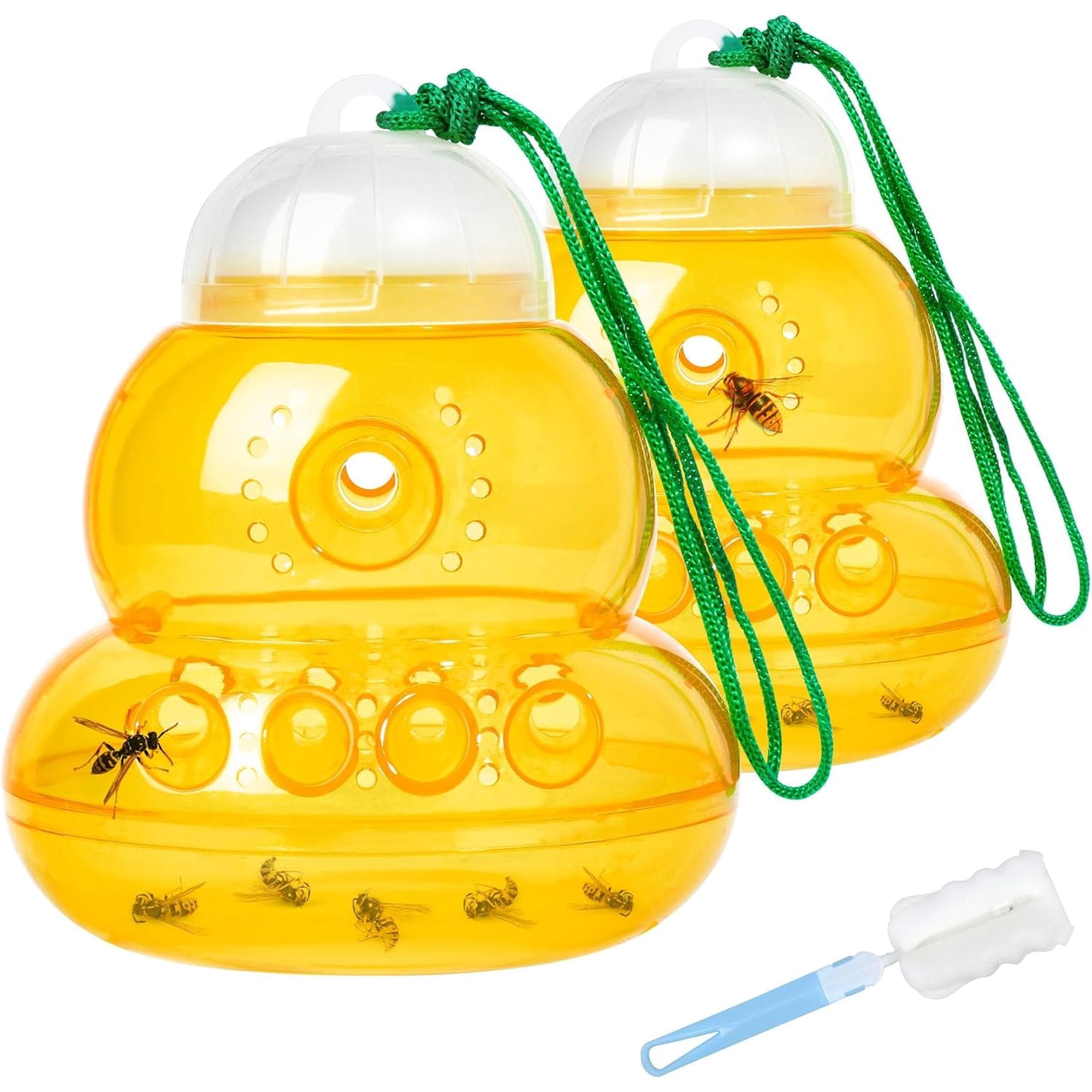 2 Pack Reusable Wasp Traps Outdoor Hanging | Yellow Jacket Trap Carpenter Bee Traps for Outside Hornet Trap Wasp Catcher for Outdoors, Wasps Killer Garden, Farm