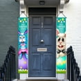 thumbnail image 3 of Happy Easter Porch Banner Bunny Egg Rabbit Party Front Door Sign Wall Hanging Spring Decorations And Supplies For Home Office Farmhouse Holiday Decor Flags_ Banners & Accessories Easter Decorations, 3 of 3