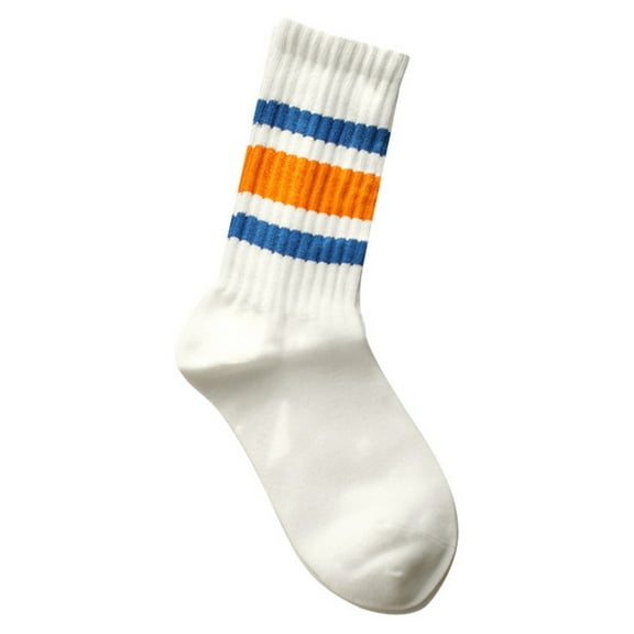 AWZXDE Unisex Japanese Striped Socks, Retro Sport Crew Socks for Men & Women Orange,One Size
