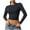 Black, variant on Jalioing Women's Crop Yoga Tops Quick Dry Long Sleeve Crew Neck Athletic Shirts Slim Fashion Summer Workout Tees