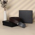 thumbnail image 3 of FALAN MULE Mens Ratchet Belt,Leather Adjustable Slide Belt For Gift Mens Dress Casual 1 3/8",Size Adjustable,Elegant Gift Box, 3 of 8