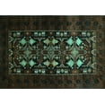 thumbnail image 1 of Ahgly Company Machine Washable Indoor Rectangle Oriental Turquoise Blue Industrial Area Rugs, 2' x 4', 1 of 4