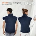 thumbnail image 2 of MaxKare Large Heating Pad with Massager, 24"x33" Electric Massaging Heating Pad for Full Body with 3 Heat Settings 3 Massage Modes - Navy Blue, 2 of 9