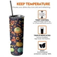 thumbnail image 6 of 20oz Fall Pumpkins Leaves Pattern Skinny Tumblers Stainless Steel Tumbler with Lid and Straw,Vacuum Insulated Double Wall Travel Tumbler Cups with Cleaning Brush for Coffee,Tea, 6 of 6