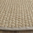 thumbnail image 3 of SAFAVIEH Natural Fiber Arbor Bordered Area Rug, Natural/Gray, 6' x 6' Round - Coastal Design, Natural & Grey, Seagrass, Ideal for Entryway, Kitchen, Living Room, Office, 3 of 11