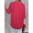 thumbnail image 2 of Asyoly Womens Tops Casual Solid Color V Neck Elegant Shirts Long Sleeve Button Down Work Blouses for Women, 2 of 3