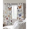 thumbnail image 3 of Spring Pastoral Botanical Blackout Curtains 96 Inches Long for Bedroom, Farmhouse Butterfly Floral Thermal Insulated Room Darkening Black Out Window Curtain Panels Grommet Drapes for Living Room, 3 of 8
