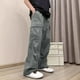 thumbnail image 1 of Pantalones largos para hombre, informales, de otoño, de color liso, con cintura elástica, de poliéster, 1 of 3