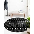 thumbnail image 2 of Rugs.com Moroccan Trellis Collection Rug – 5 Ft Round Black And White Medium Rug Perfect For Kitchens, Dining Rooms, 2 of 7