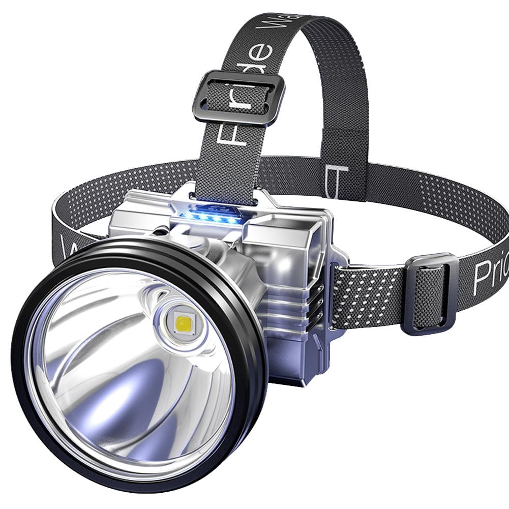 Super Bright Rechargeable LED Headlamp, Long-Range Spotlight with Waterproof Design for Outdoor Camping, Fishing, Running