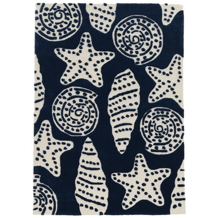 

Trio Flotsom Navy And Ivory 5X7