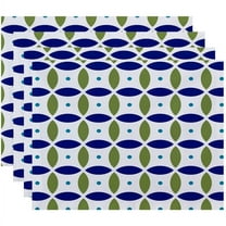 Simply Daisy 18" x 14" Beach Ball Geometric Print Placemats, Set of 4