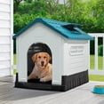 thumbnail image 3 of Dextrus Folding Large Dog House Outdoor Plastic Doghouse with Adjustable Skylight and Elevated Base Water Resistant Pet House for Small, Medium, and Large Dogs, 3 of 11