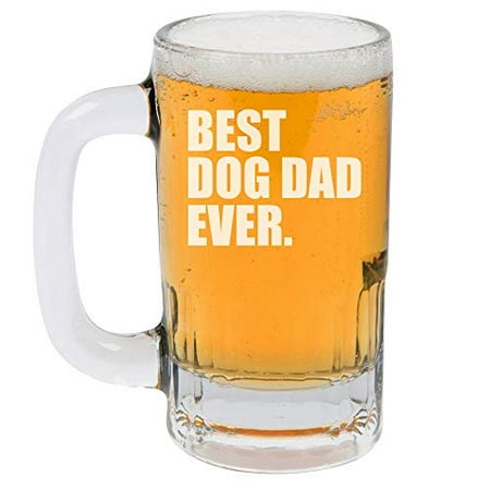12oz Beer Mug Stein Glass Best Dog Dad Ever (Best Flying Dog Beer)