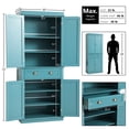 thumbnail image 2 of KIGOTY Blue Kitchen Pantry Cabinet Freestanding Cupboard with 2 Cabinets, Drawer and Adjustable Shelves for Kitchen ,Dinging Room, 2 of 7