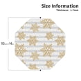 thumbnail image 2 of Vsdgher Gold Snowflake Print Leather Coasters for Drinks, Durable Drink Coasters 4 Set for Tabletop Protection, Luxurious Home Décor and Housewarming Gift-Octagon, 2 of 6