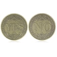 thumbnail image 5 of Moneda para tomar decisiones, moneda sí, no, moneda de la suerte, moneda de elección, moneda de desafío de volteo, moneda de metal de recuerdo para coleccionistas (bronce), 5 of 5