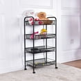 thumbnail image 5 of Costway 4 Tier Storage Rack Trolley Cart Home Kitchen Organizer Utility Baskets Black, 5 of 10