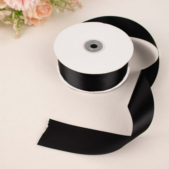 Efavormart 1 1/2" Satin Ribbon For Gift Package Wrapping, Hair Bow Clips & Accessories Making Crafting Wedding Decoration-Black