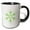Black/White, variant on 3drose, Minimalistic Green Snowflake Hand Drawn Art, 15oz Mug