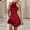 Wine, variant on Generic Women's Summer Casual Plain Mini Dress Halter Neck Satin Dress Short Dresses Party Cocktail Wedding Guest Wrap Dress