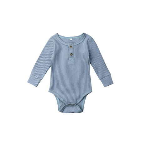 

AvoDovA Baby Girl Boy Bodysuit Long Sleeve Round neck One-Pieces Bodysuit Knit Jumpsuit Outfits