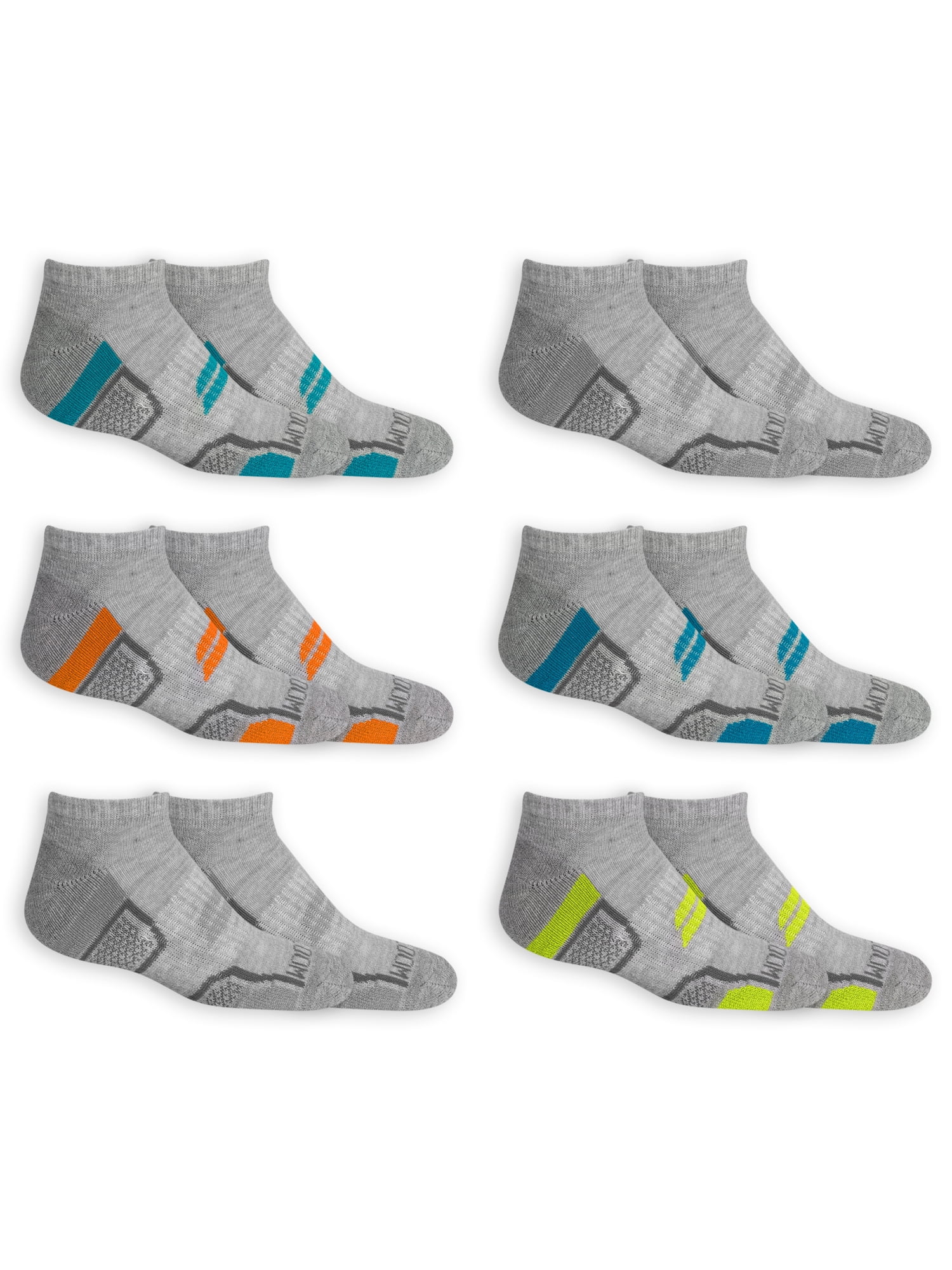 Fruit of the Loom Boys Active No Show 6 Pack Socks