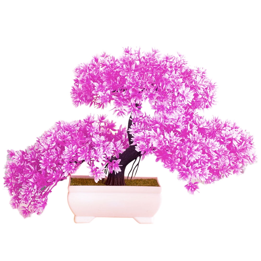 Farfi Artificial Tree Plant Bonsai Garden DIY Holiday Party Home Hotel Desktop Decor (Red)