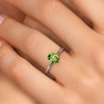 thumbnail image 4 of Gem Stone King 14K White Gold Green Peridot Solitaire Engagement Ring for Women | 0.90 Cttw | Oval 7X5MM | Gemstone August Birthstone | Size 6, 4 of 6