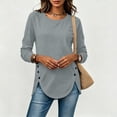 thumbnail image 6 of Zysthvn Pullover Women's Sweatshirt Lightweight Fall Casual Long Sleeve Crewneck Loose Fit Solid Sweatshirts for Women Tops, 6 of 8