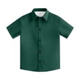 thumbnail image 6 of Toddler Boys Summer Clothes Short Sleeve Button Down Dress Shirts Kids Collar Plain School, 6 of 8