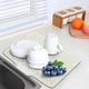 thumbnail image 3 of Tapete de silicona para secar platos y utensilios de cocina, con ranuras de drenaje, bandeja desviadora de agua sin perforaciones, escurridor lateral para fregadero, Aestivo | Blanco |, 3 of 7