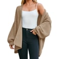 thumbnail image 3 of Long Sleeve Solid Women Lantern Loose Knit Oversize Sweater Cardigan, 3 of 6