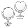 thumbnail image 3 of Shisuyan Double-Sided Retro Heart Shape Makeup Mirror for Desktop Bathroom Bedroom, 3 of 8