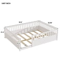 thumbnail image 5 of Bellemave Queen Size Floor Bed, Queen Montessori Bed Frame with High Fence Rails, Solid Wood Queen Beds Frame, Easy Assembly Platform Beds,White, 5 of 8