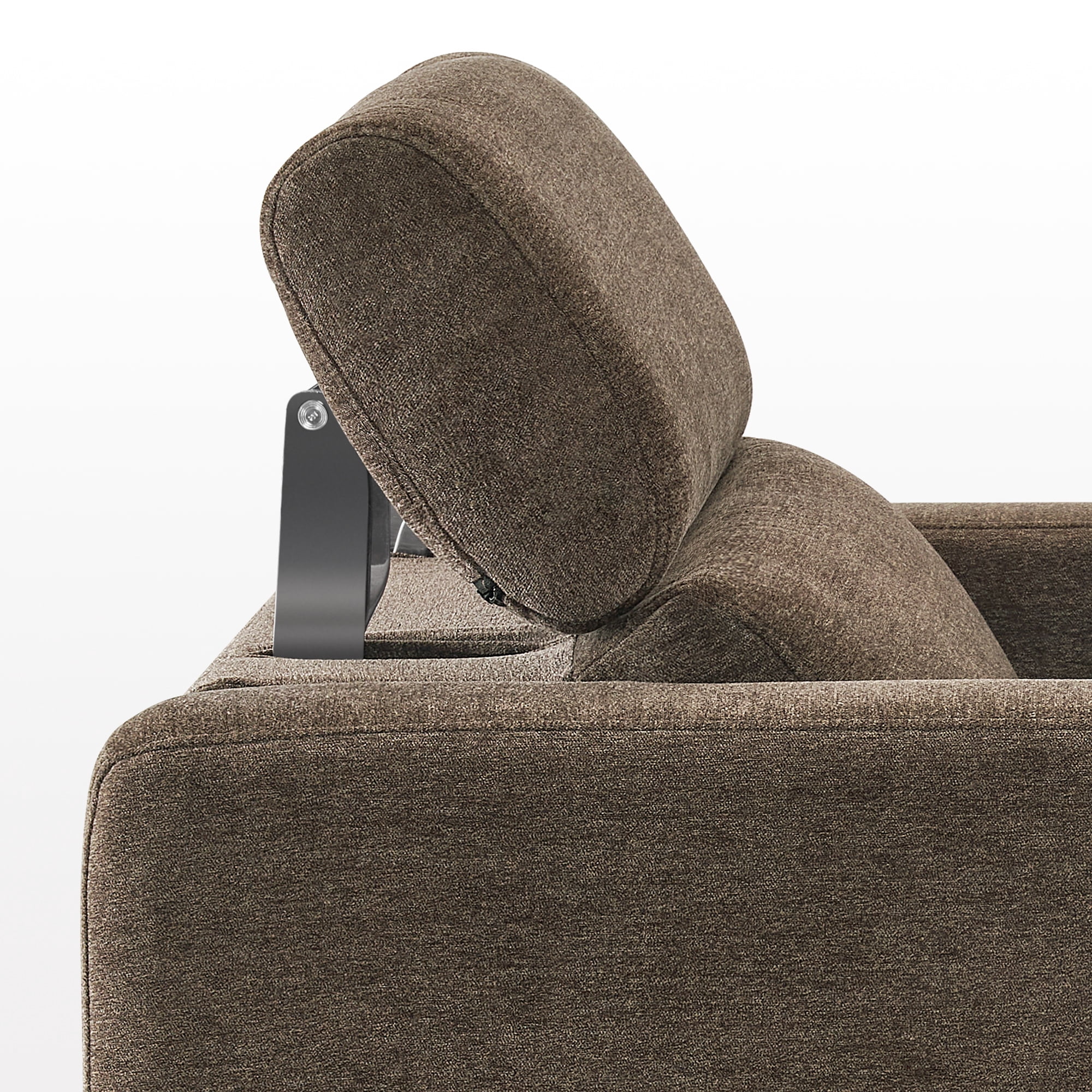 MCombo High Leg Power Recliner Chair with Adjustable Headrest and USB A/C Charge Ports for Living Room, Office, and Small Spaces (Fabric HL128, Coffee)